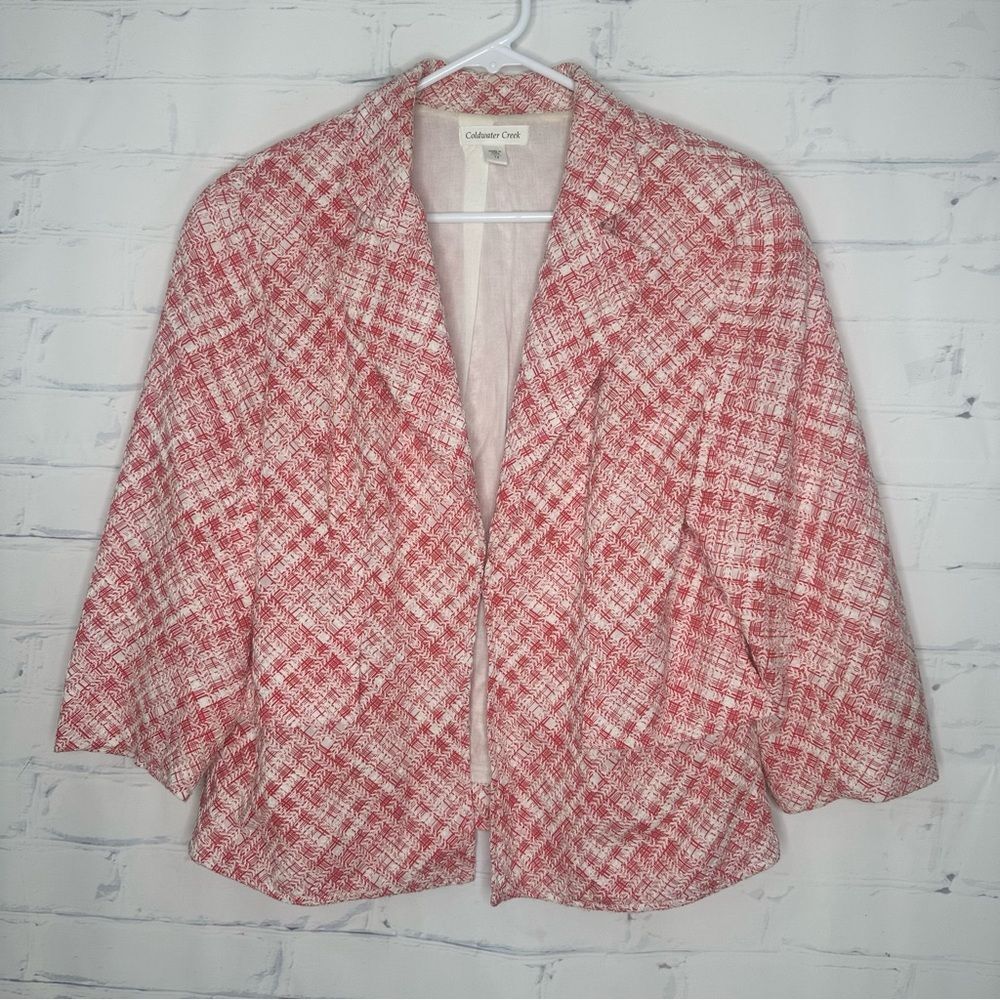 Coldwater Creek size 12 red &‎ white blazer